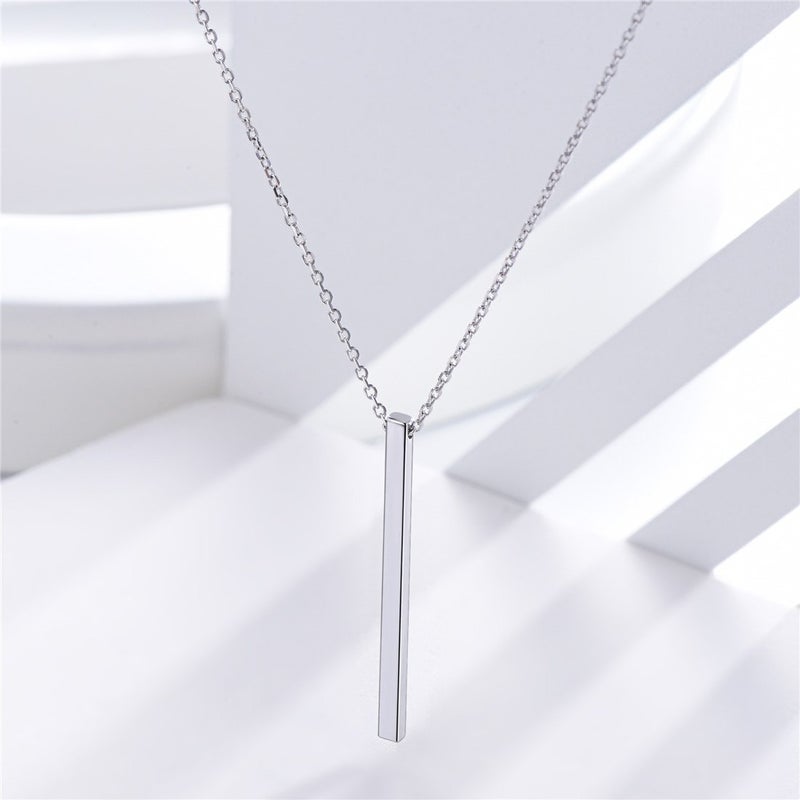 ChicSilver 925 Sterling Silver Y Layer Minimalist Vertical Bar Pendant Necklace Long Lariat Chain For Women Jewelry - Image 5